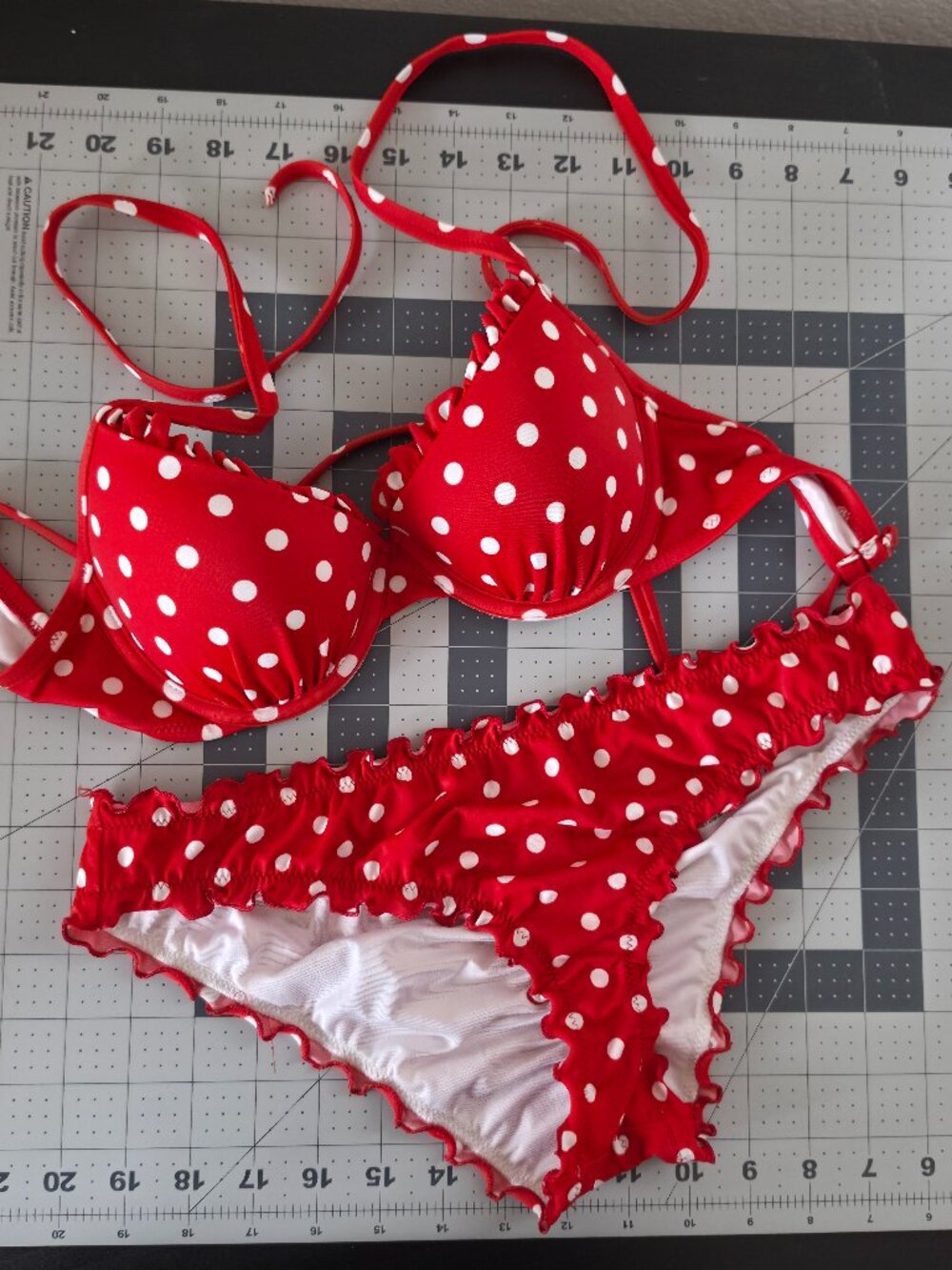 Red Polka Dot Bikini Set